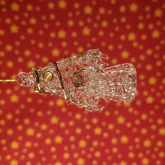 2 Hand Blown Spun Glass w/Gold Garland  Tree Ornaments - Picture 7 of 7